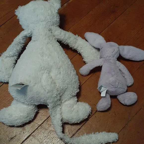 Jellycat Bashful Lilac Bunny and Cat Stuffed Animal  Soft Plush - Picture 7 of 7